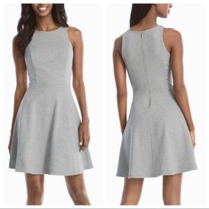 White House Black Market Grey Skater Dress Size 14